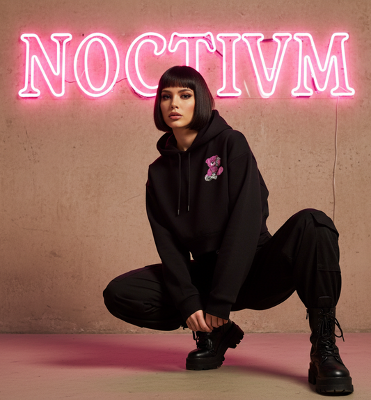 NOCTIVM “NOIR/01”
 Cropped Hoodie